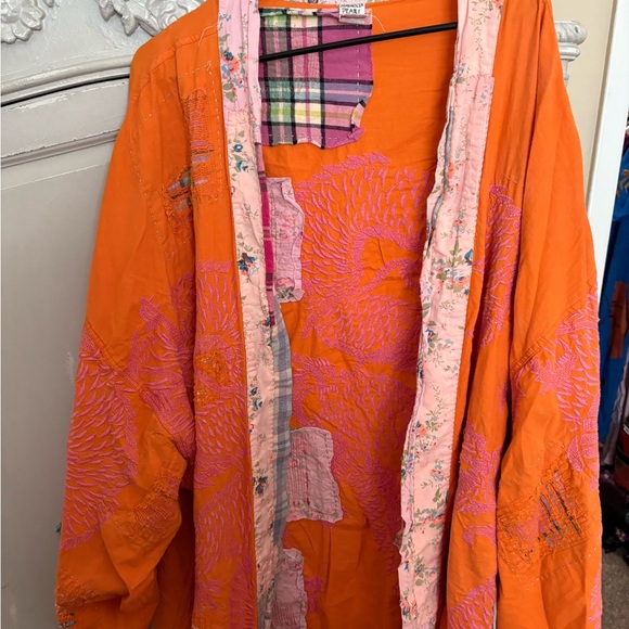MAGNOLIA PEARL Orange and Pink Patchwork KIMONO worn once!
**must sell. - Picture 8 of 8